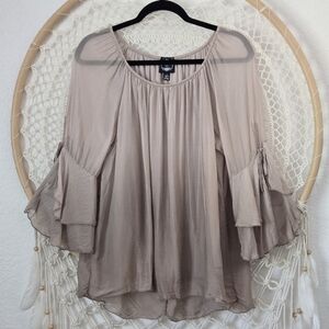Le Marais Silk Chiffon Fairycore Ethereal Balletcore Ombre Bell Sleeve Top M